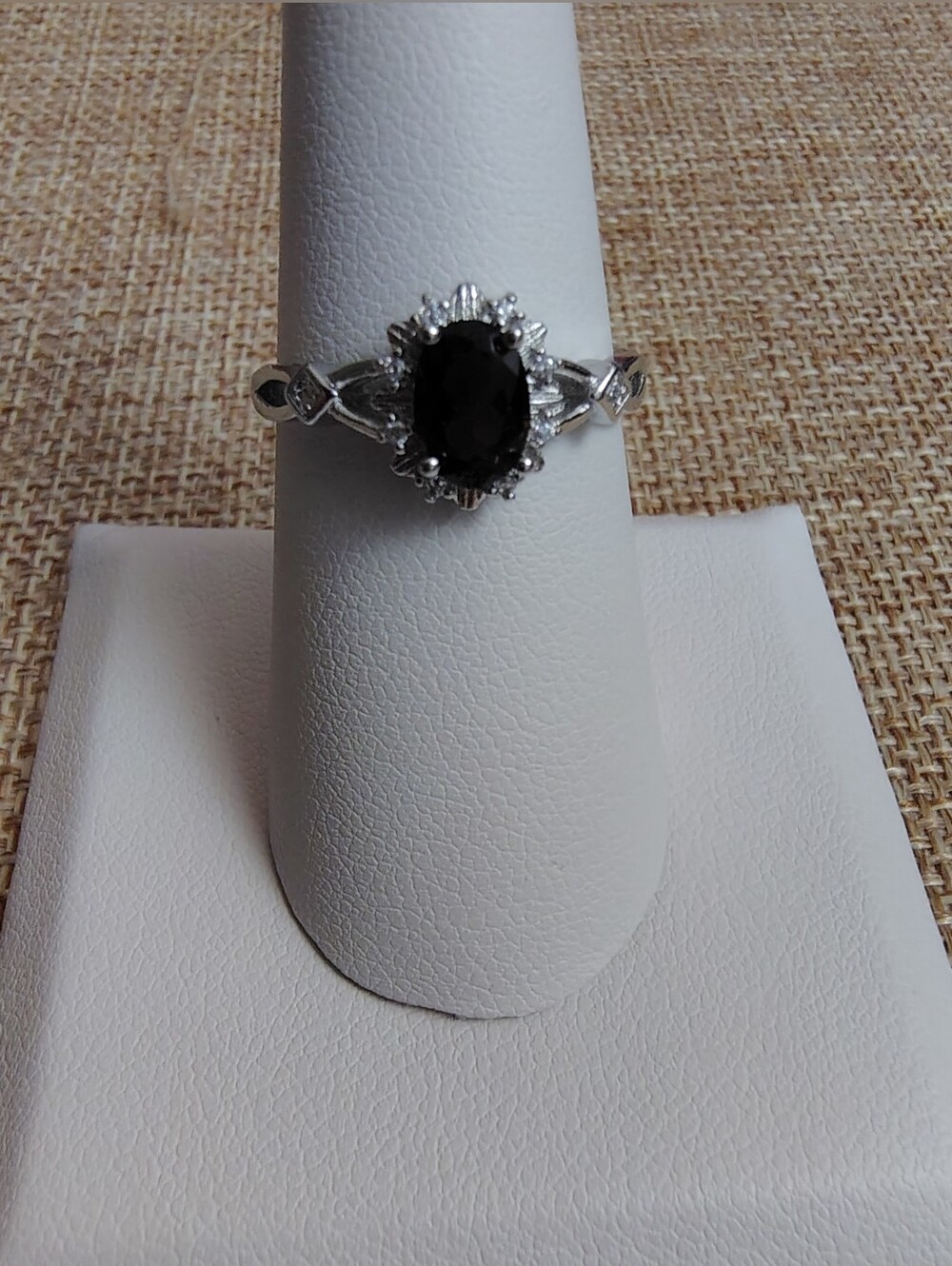 Smokey Quartz Oval Halo Adjustable Ring